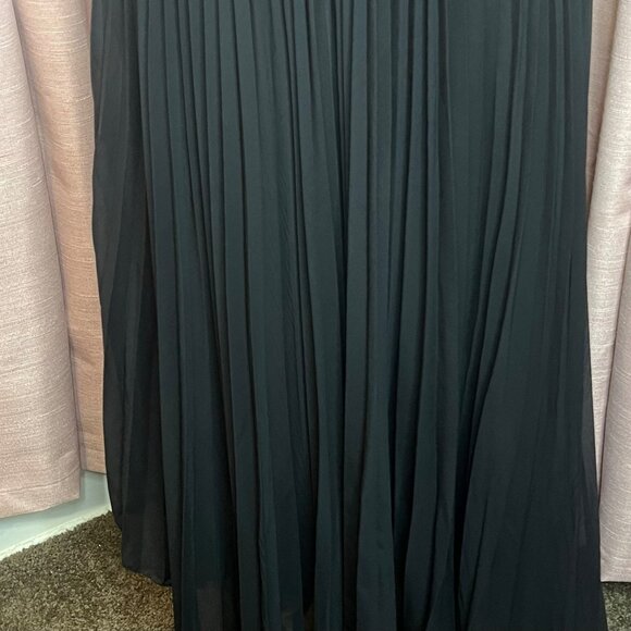 Charles Rafael For Zango XS Black Halter Pleated Maxi Dress  Elegant Evening USA - Picture 10 of 16